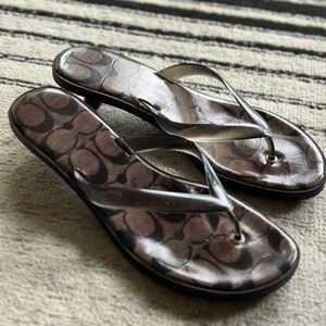 Coach Signature Brown Sandals